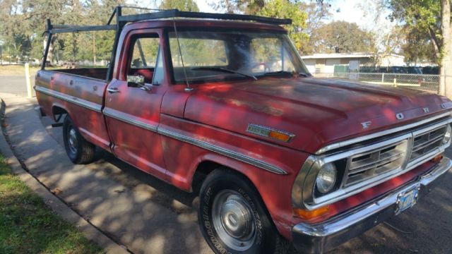 1972 Red Ford F-100 Standard Cab Pickup