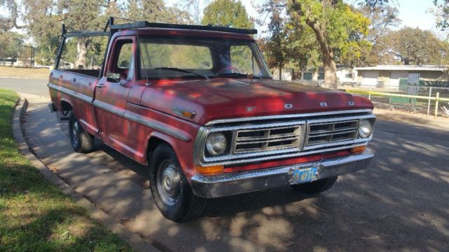 1972 Red Ford F-100 Standard Cab Pickup