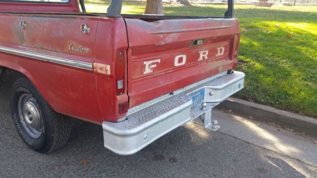1972 Red Ford F-100 Standard Cab Pickup