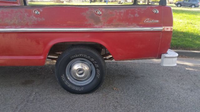 1972 Red Ford F-100 Standard Cab Pickup