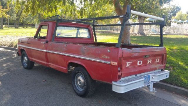 1972 Red Ford F-100 Standard Cab Pickup