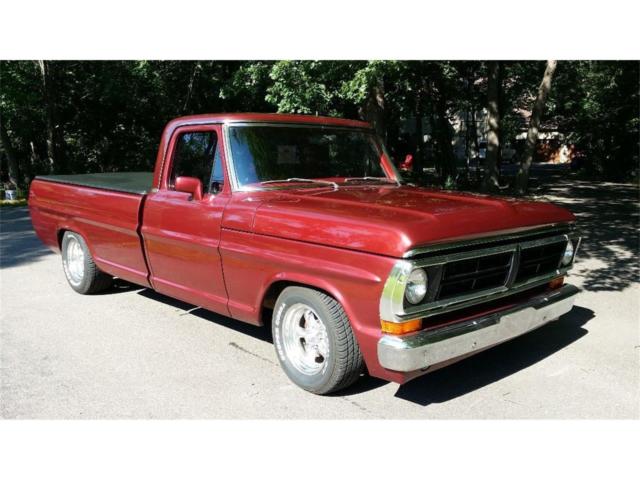 1972 Red Ford F-100 Standard Cab Pickup