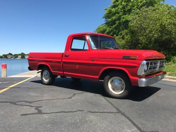 1972 Red Ford F-100 Standard Cab Pickup