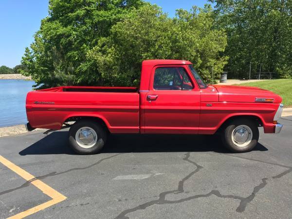 1972 Red Ford F-100 Standard Cab Pickup