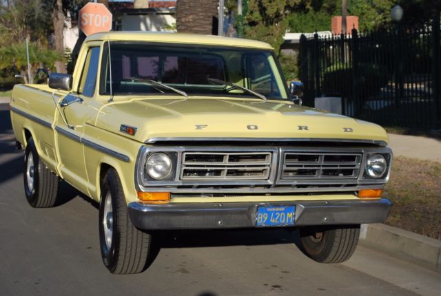1972 Yellow Ford F-250 Standard Cab Pickup