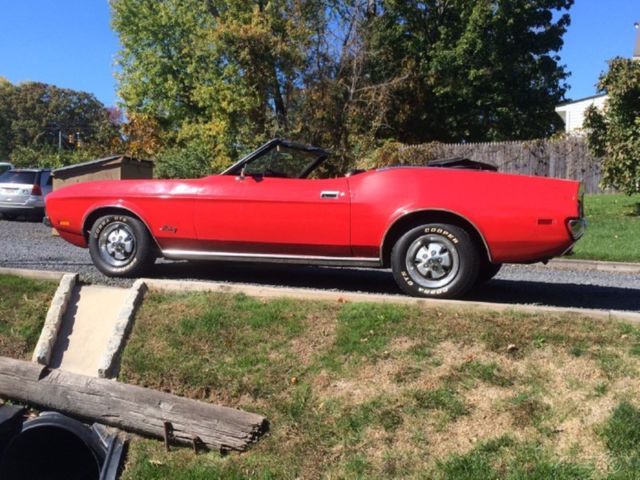 1972 Red Ford Mustang Convertible