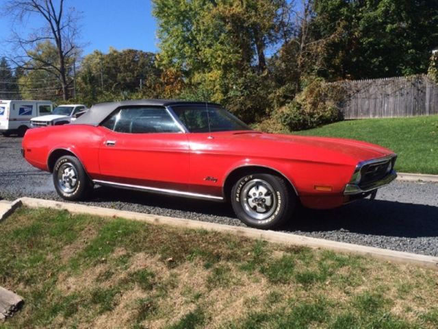 1972 Red Ford Mustang Convertible