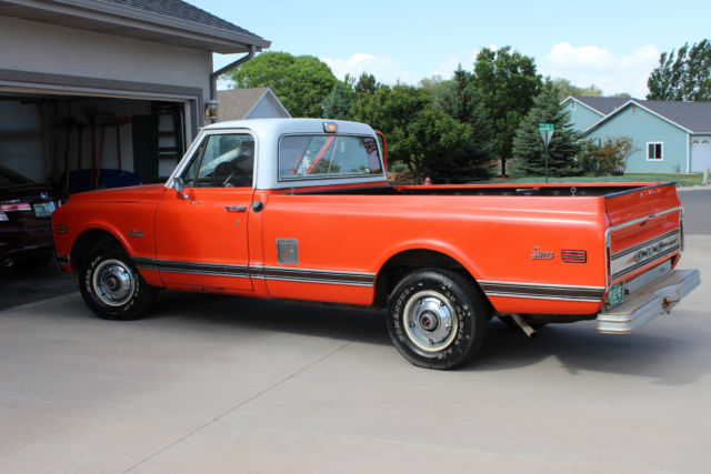 1972 Orange body with white top GMC Sierra 1500 1/2 ton wideside LWB