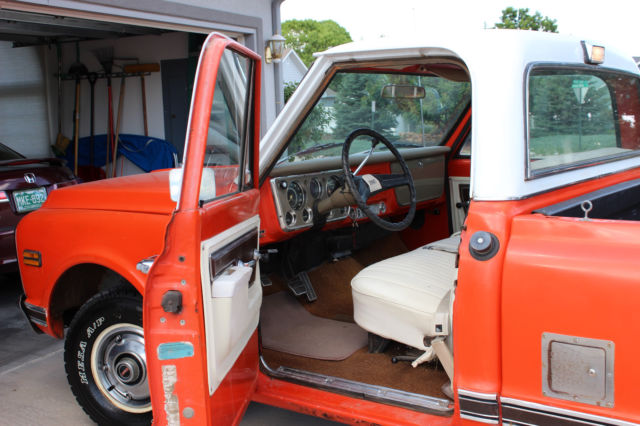 1972 Orange body with white top GMC Sierra 1500 1/2 ton wideside LWB