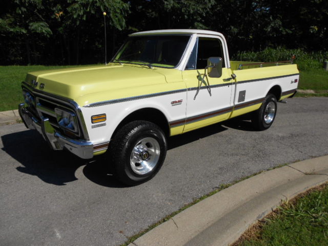 1972 grapefruit yellow and white GMC Sierra 2500 Standard Cab Pickup