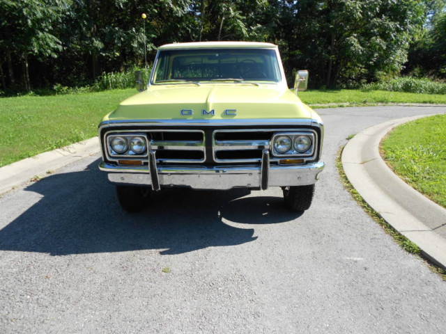 1972 grapefruit yellow and white GMC Sierra 2500 Standard Cab Pickup