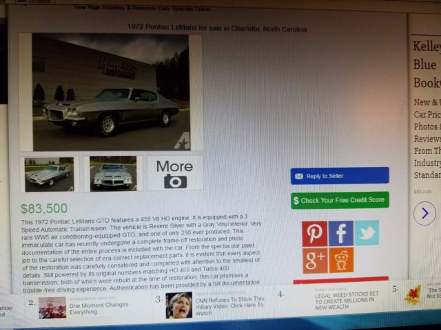 1972 Orange Pontiac GTO Coupe