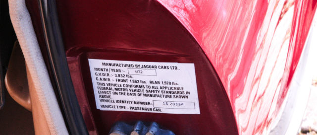 1972 Burgundy Jaguar XK Convertible