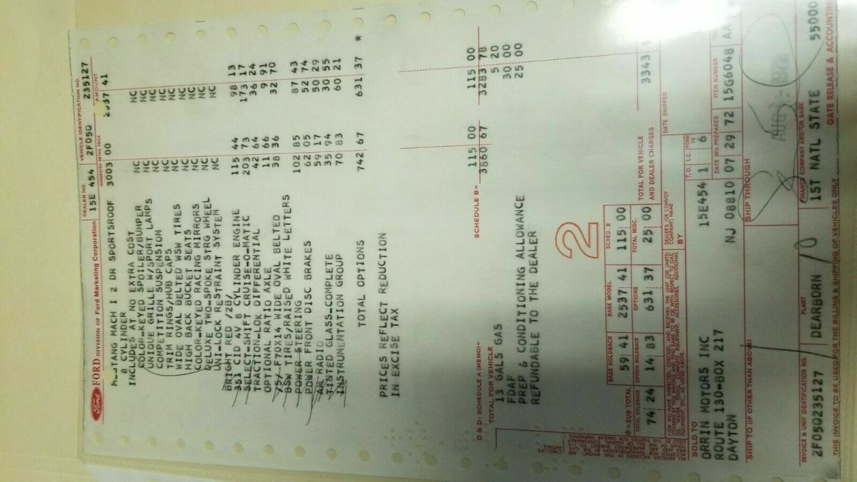 1972 Red Ford Mustang Fastback