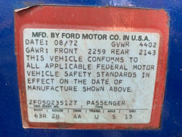 1972 Blue Ford Mustang Fastback