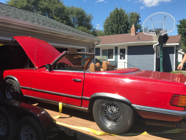 1972 Red Mercedes-Benz SL-Class Convertible