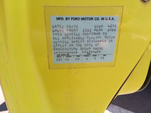 1972 Yellow Ford Mustang Coupe