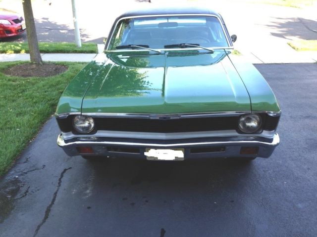 1972 Green Chevrolet Nova 2 door