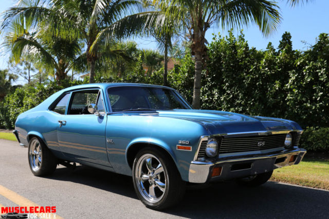 1972 Blue Chevrolet Nova Coupe