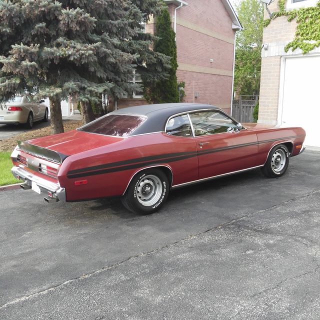1972 Burgundy Plymouth Duster Coupe
