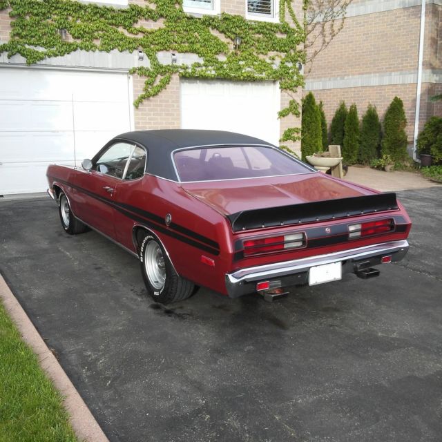 1972 Burgundy Plymouth Duster Coupe