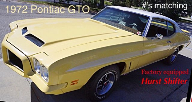 1972 Yellow Pontiac GTO Coupe