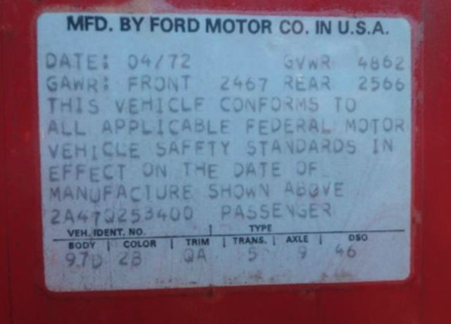 1972 Red Ford Ranchero Pickup