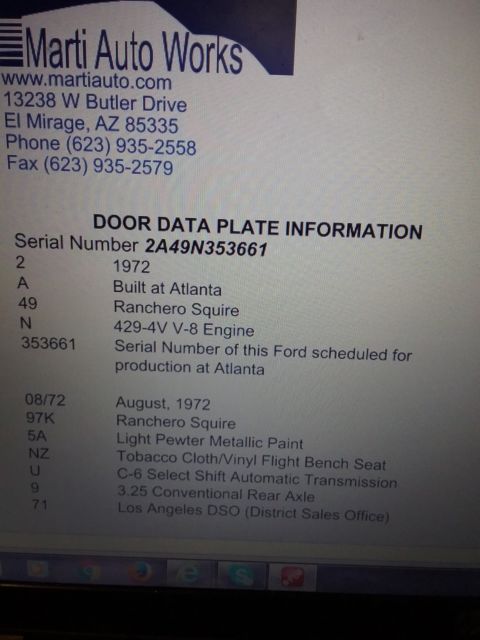 1972 White Ford Ranchero