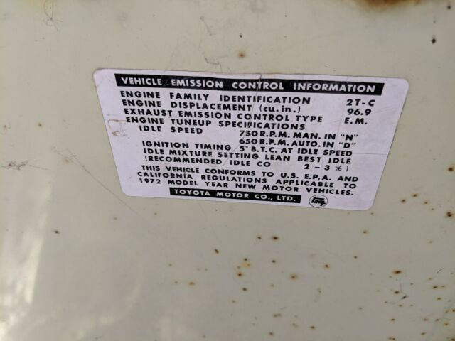 1972 White Toyota Corolla Coupe