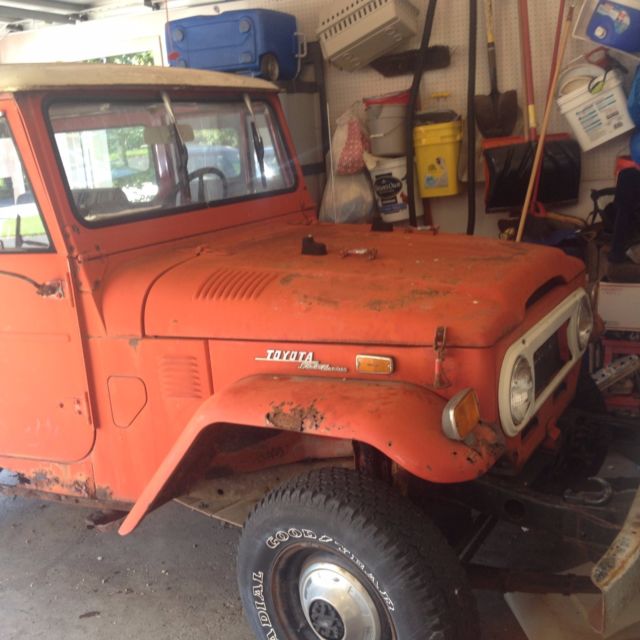 1972 red Toyota Land Cruiser