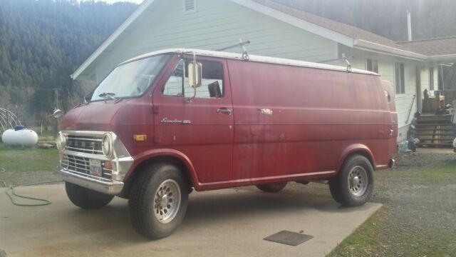 1973 Red Ford E-Series Van Van