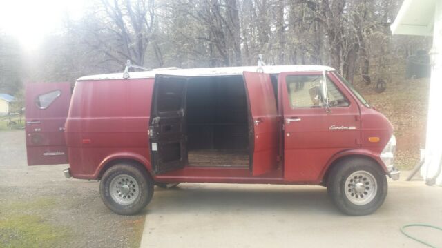 1973 Red Ford E-Series Van Van