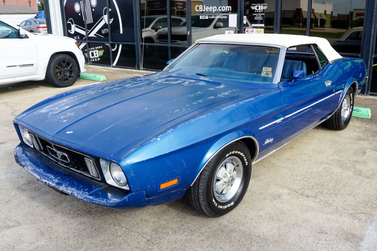 1973 Blue Ford Mustang Convertible