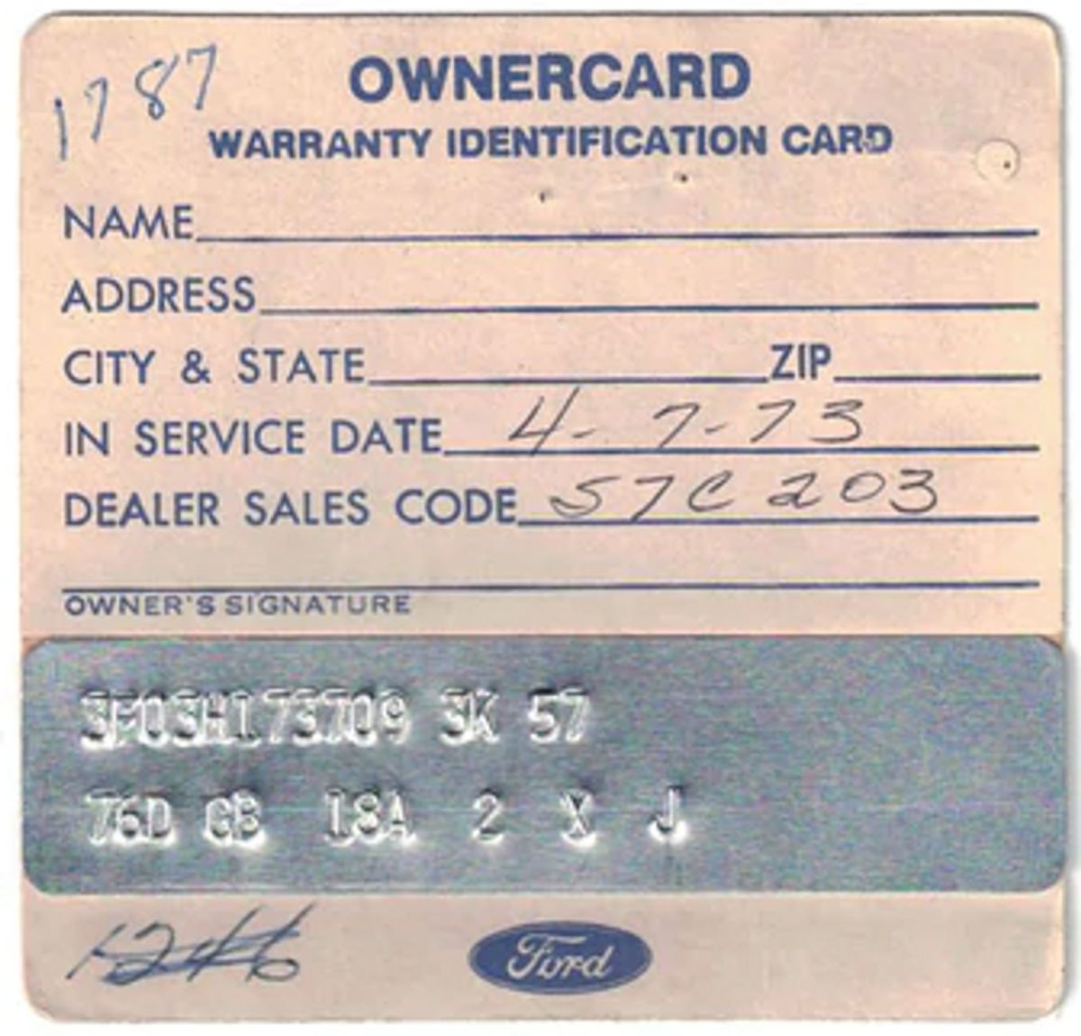 1973 Blue Ford Mustang Convertible