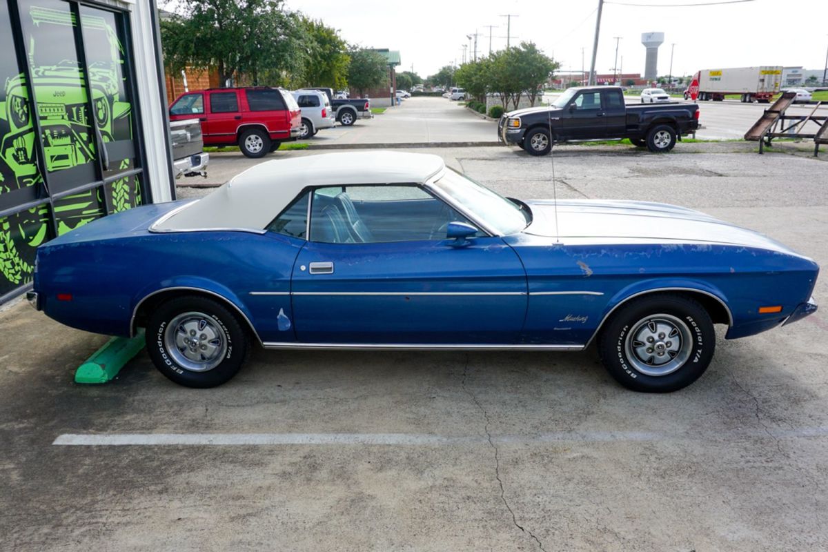 1973 Blue Ford Mustang Convertible