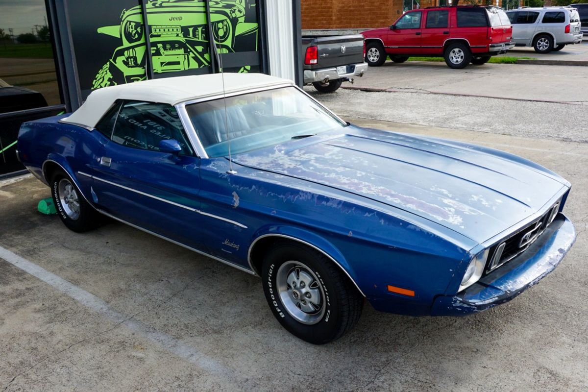 1973 Blue Ford Mustang Convertible