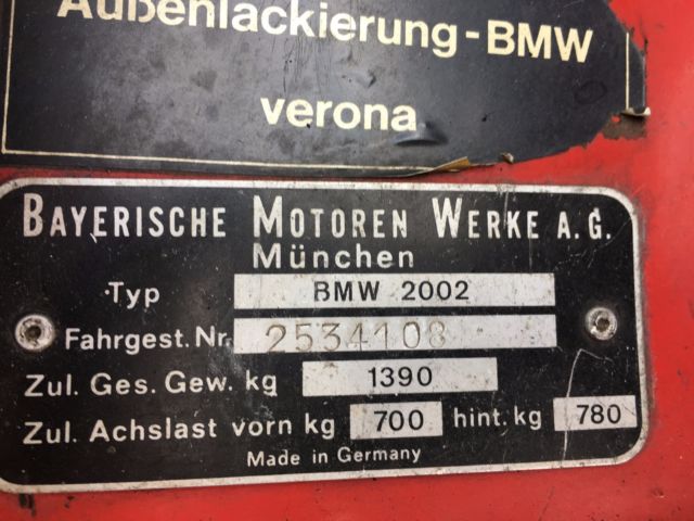 1973 Red BMW 2002 Sedan