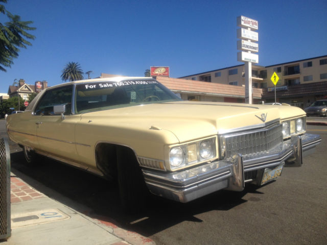 1973 Yellow Cadillac DeVille Hardtop