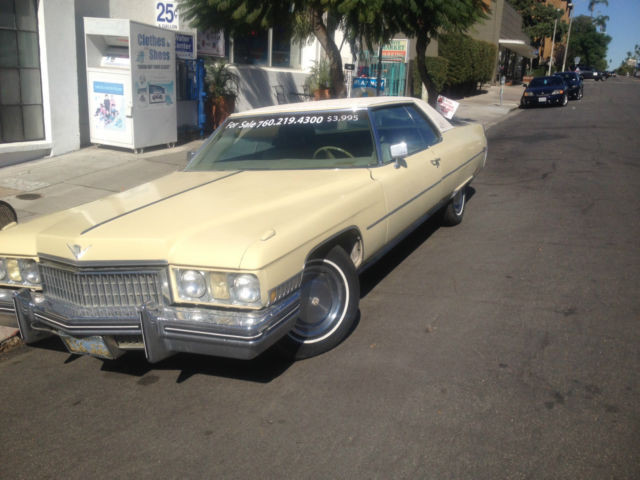 1973 Yellow Cadillac DeVille Hardtop