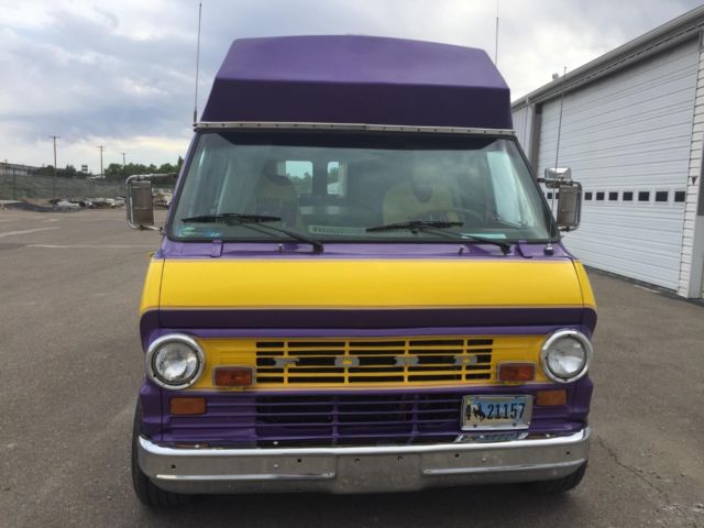 1973 Purple/Yellow Ford E-Series Van