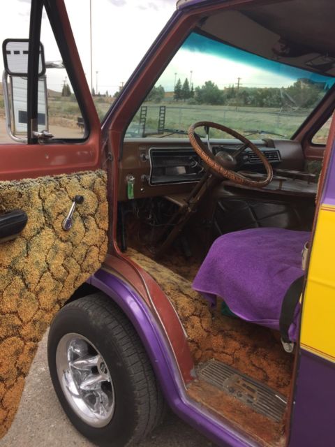 1973 Purple/Yellow Ford E-Series Van