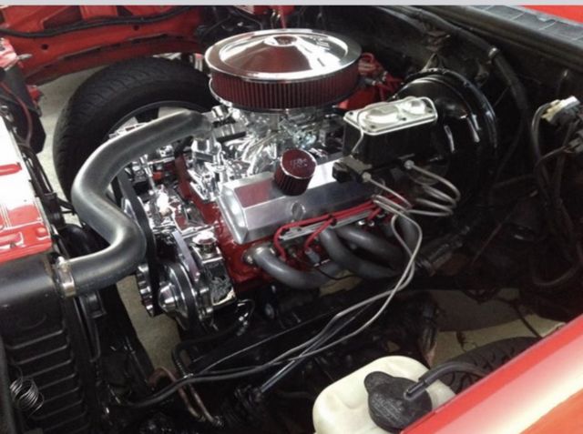 1973 --red Chevrolet C-10 --short bed