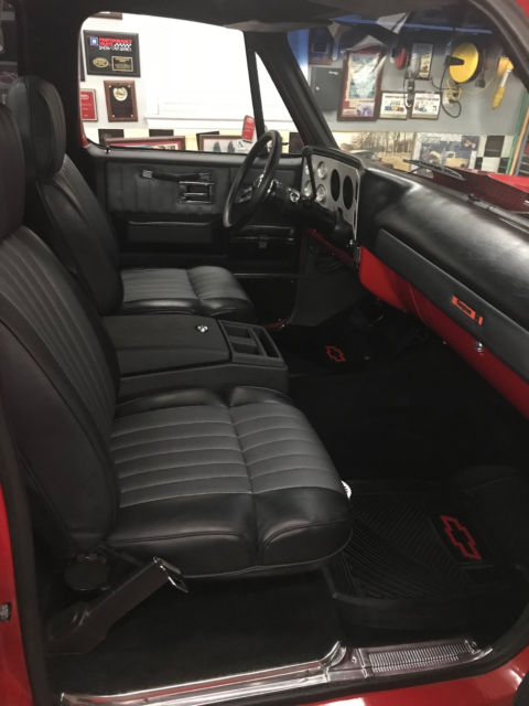1973 Red with Black Chevrolet C-10 Standard Cab Pickup