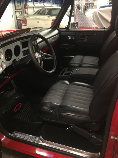 1973 Red with Black Chevrolet C-10 Standard Cab Pickup