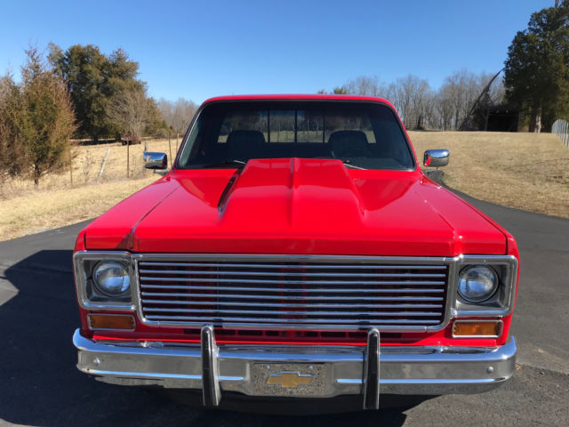 1973 Red with Black Chevrolet C-10 Standard Cab Pickup