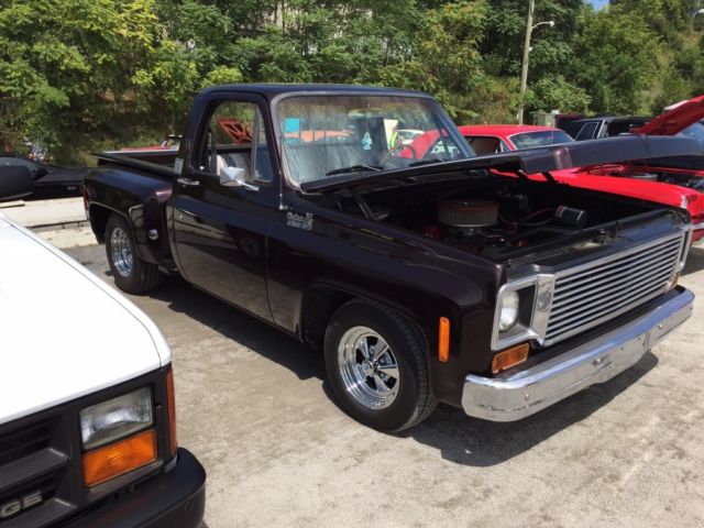 1973 Burgundy Chevrolet C-10 Short bed step side