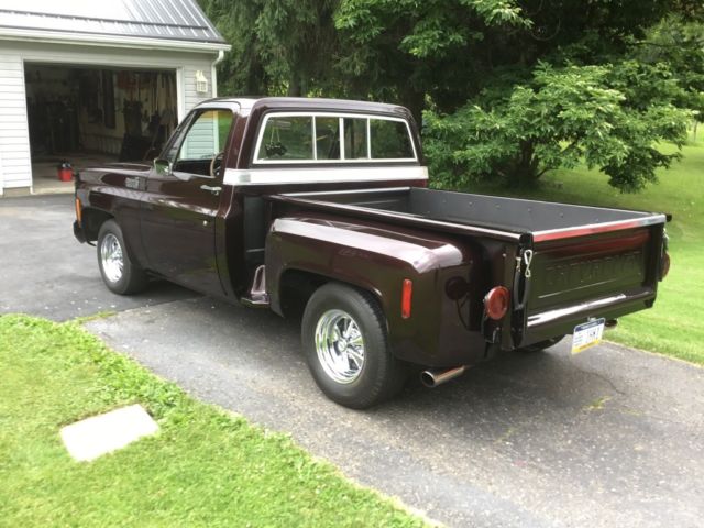 1973 Burgundy Chevrolet C-10 Short bed step side