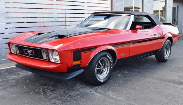 1973 Red Ford Mustang Convertible