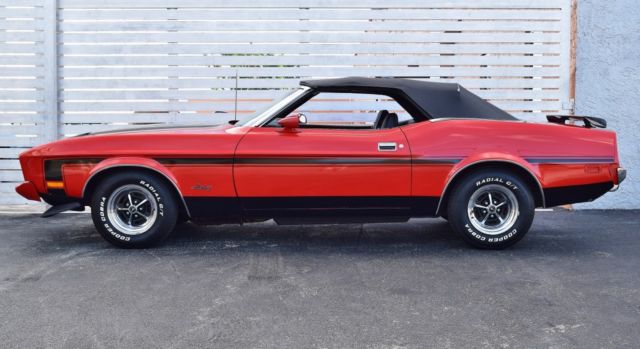 1973 Red Ford Mustang Convertible