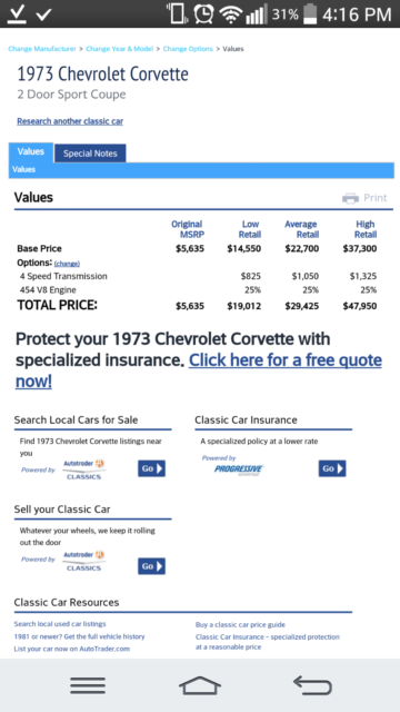 1973 silver Chevrolet Corvette Coupe
